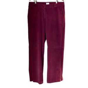 L.L. Bean Big and Tall Burgundy Corduroy Wide Leg Trouser Pants